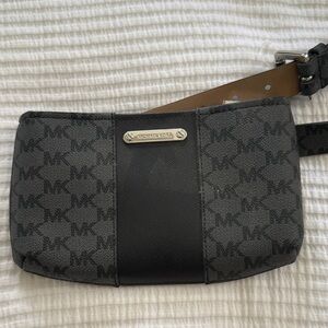 Michael Kors Gray and Black Monogram Belt Bag